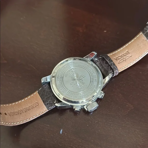 Invicta Men's Brown Leather Strap Watch